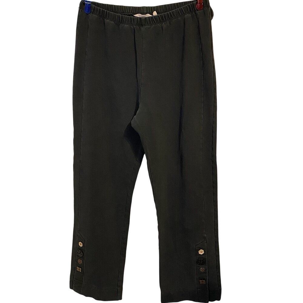 Soft Surroundings Women's Sz M Black Pull On Stretch Fit Work Pants Casual Boho